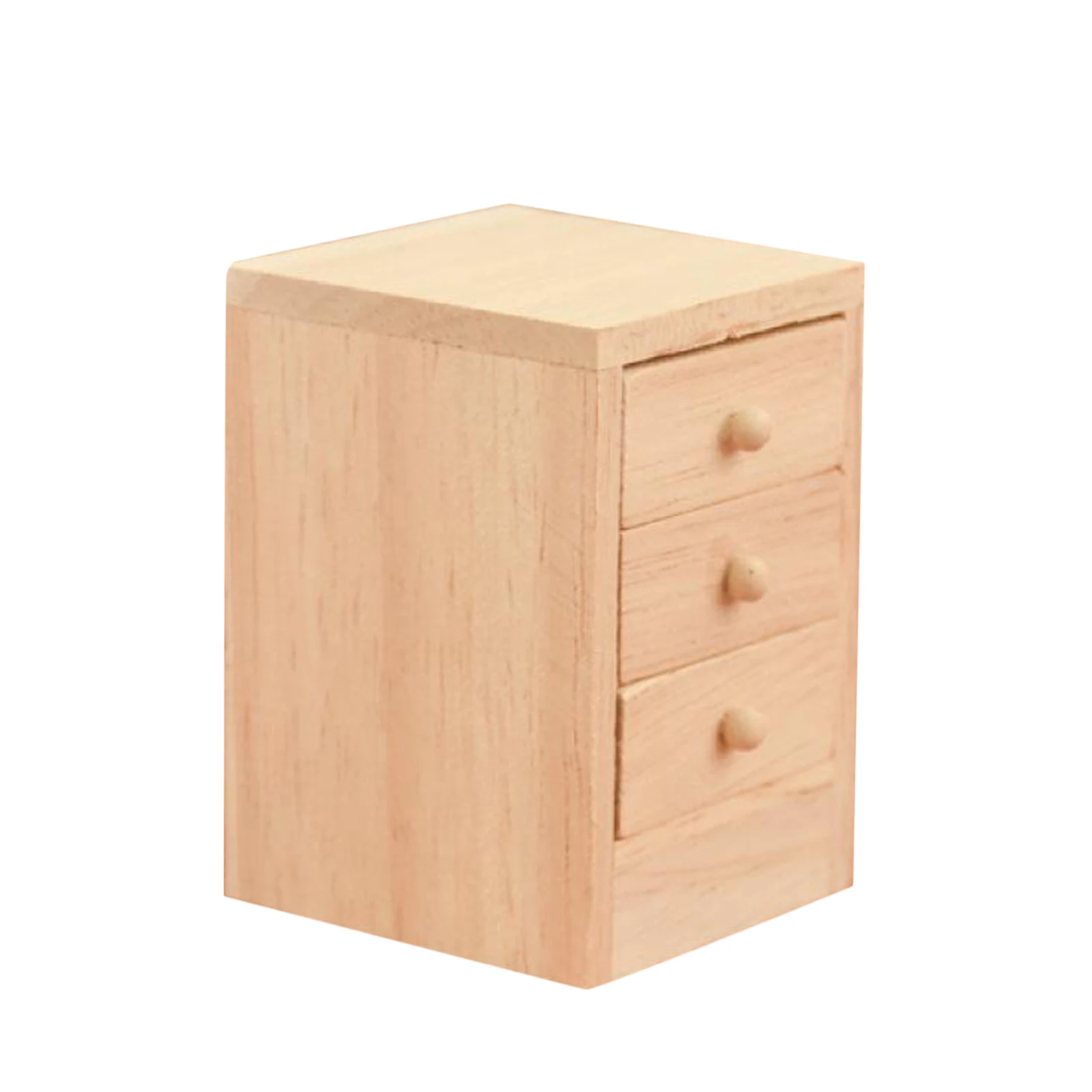 

1/12 Mini Wood Bedside Table Simulation Bedroom Furniture Supplies Scenery