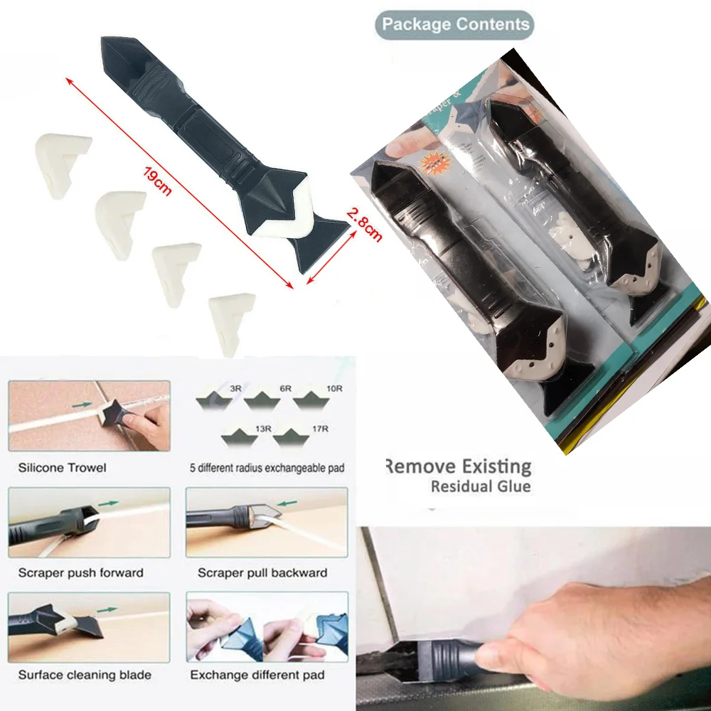 

New 3 in 1 Silicone Sealant Remover Tool Kit Set Scraper Caulking Mould Removal Useful Tool For Home