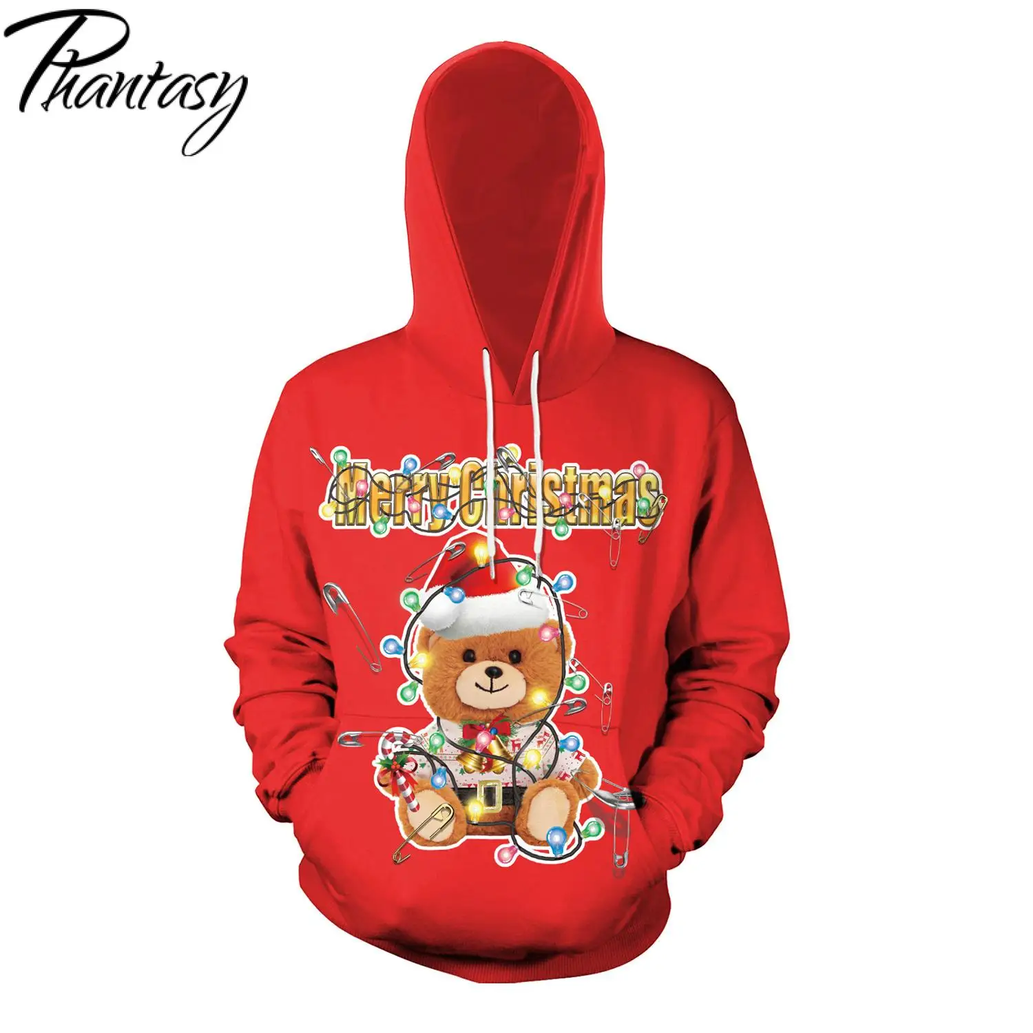 Phantasy 2020 веселая Рождественская Толстовка для женщин/мужчин с капюшоном рисунком