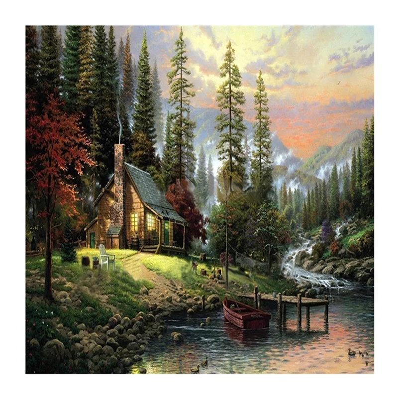 2 set Numbers Oil Paintings Home Decoration Canvas - Elegant House with beautiful scenery &amp Garden Goddess | Дом и сад