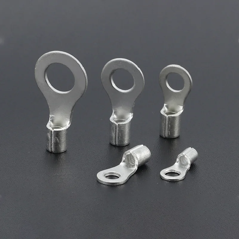 100PCS RNB SNB Non-Insulated Ring Fork U-Type Terminal Assortment Kit Cable Wire Connector Crimp Tin-Plated Brass Terminals - купить по