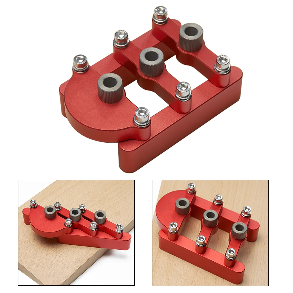 

Aluminum Alloy Self Centering Tools Guide Equipment Drilling Connecting 8mm Hole Punch Locator 3 In 1 Doweling Jig Portable