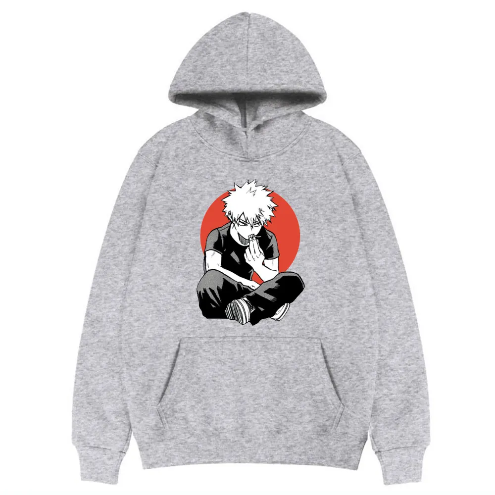 

2021 Japanese Fashion Anime My Hero Academia Hoodie Harajuku Funny Bakugou Katsuki Cosplay Clothes Oversized Men Hip Hop Hoodies