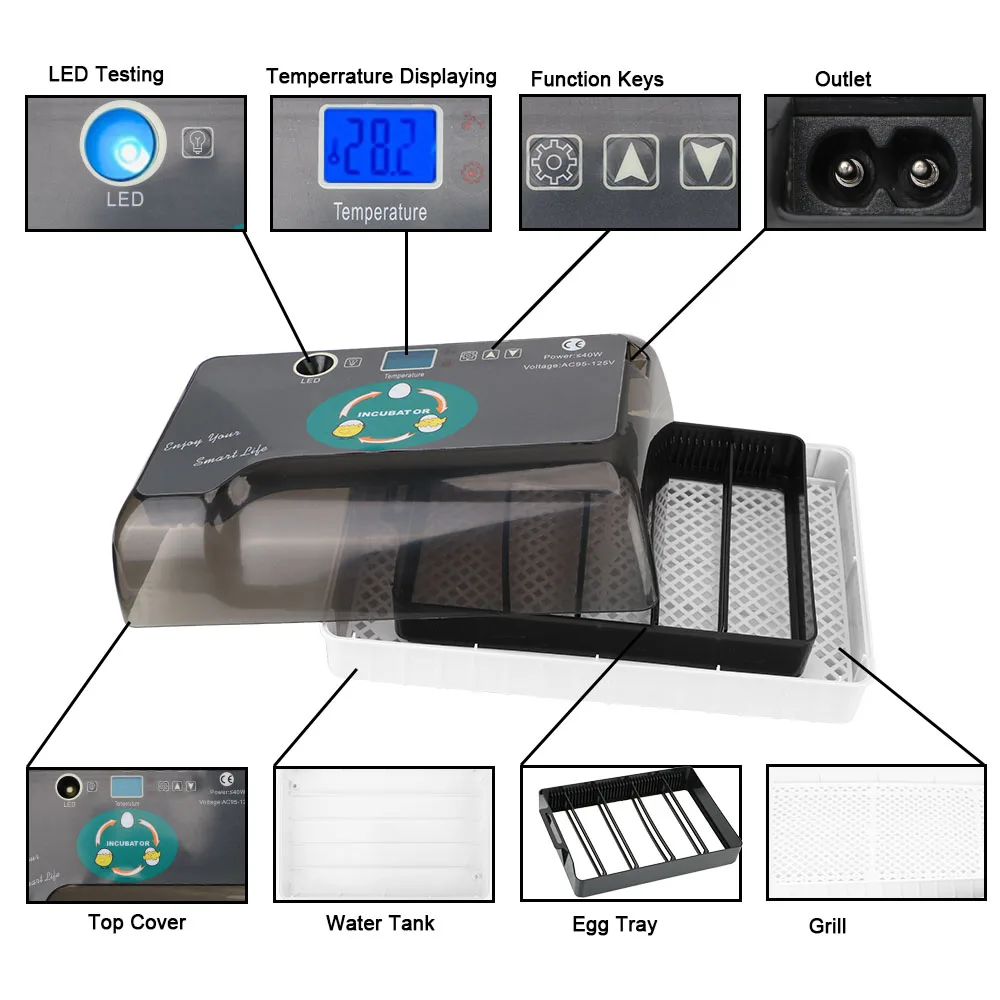 Автоматический инкубатор для яиц дешевая ферма 4-35 куриный перепелиный Брудер