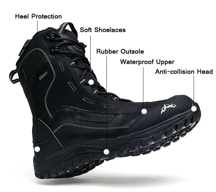 Зимние ботинки унисекс полностью водонепроницаемые плюшевые зимние