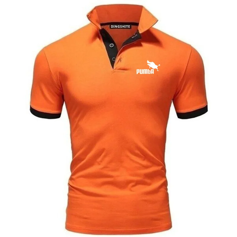 

2021T-shirt de vero de secagem rpida masculina casual lapela fina de manga curta camiseta de algodo respirvel moletom top