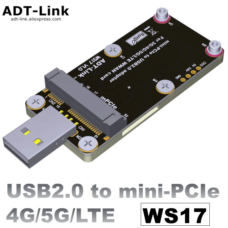 Mini-PCIe To USB 2.0 MPCIe Cards for 3G/4G/5G/LTE GSM, GPRS, 3G,CDMA, WLAN,WWLAN, HSPA MODEM , GPS, 4G WiMAX, LTE WIth Dual SIM