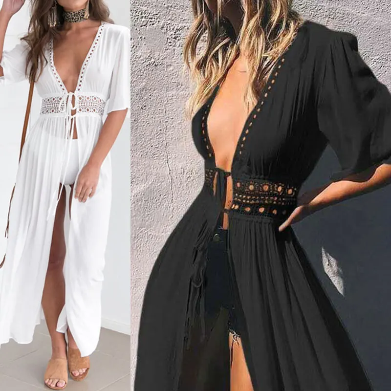 Кружевная шаль длинный кардиган куртка пикантное бикини повседневное летнее