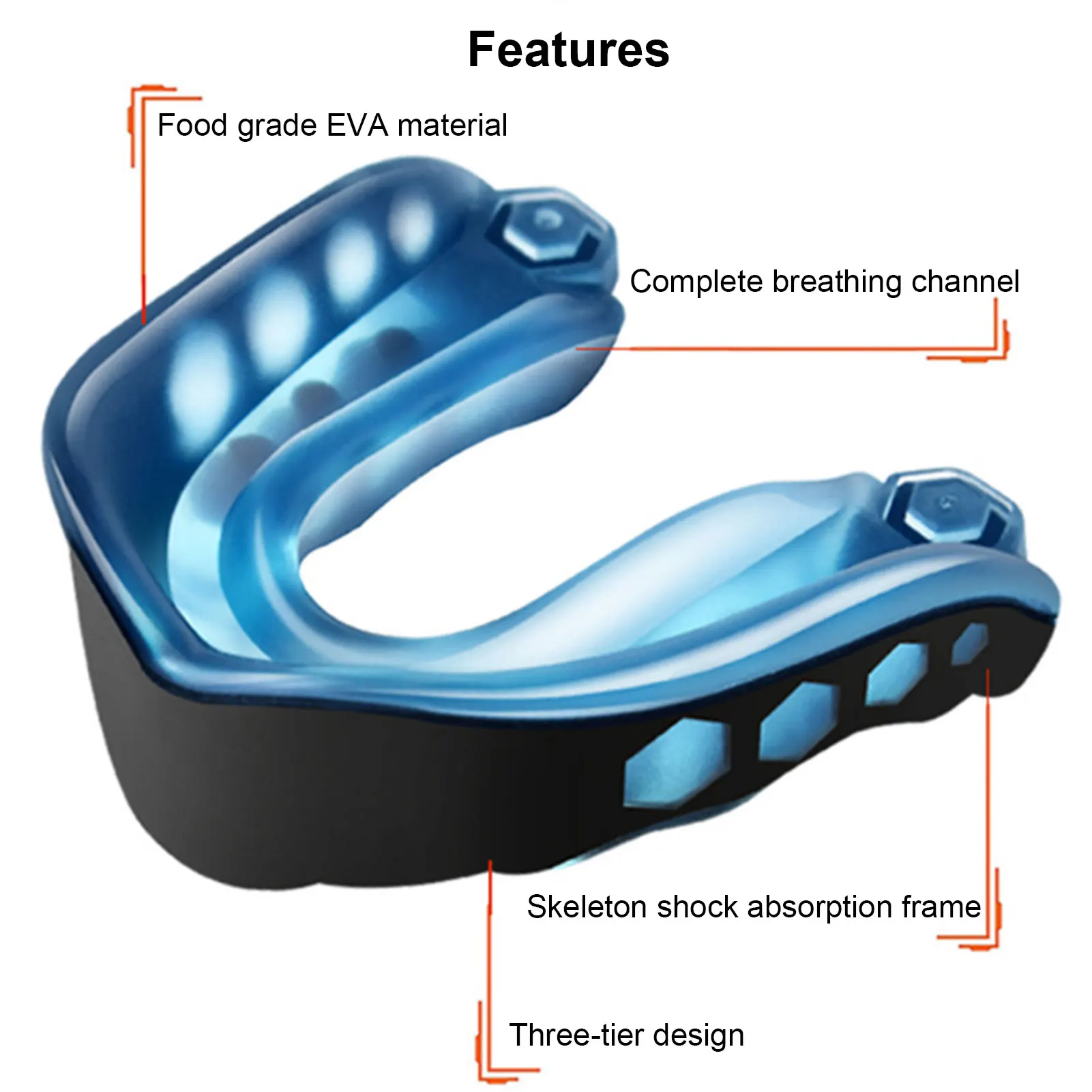 Sports Gel Mouth Guard EVA Single-sided Mouthguard Football Boxing Tooth Protector Braces Teeth Caps For Basketball | Спорт и