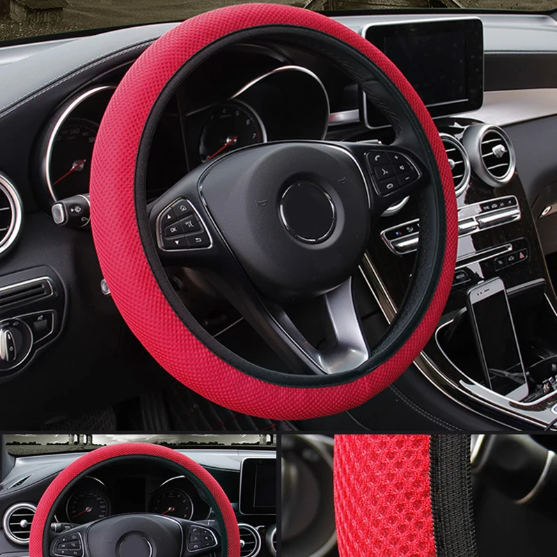 

1PC Universal Auto Car Steering Wheel Cover 3D Mesh Anti-Slip Breathable Decoration