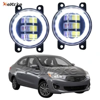 2 pcs led drl angel eyes for mitsubishi attrage mirage g4 saloon 2014 2019 fog lights assembly head lamp with lens signal lights