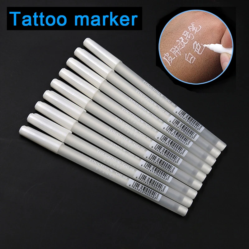 

2Set Surgical Skin Tattoo Marker Pen Eyebrow Marker Pen White Microblading Positioning Scribe Tools Permanent Makeup Accessories
