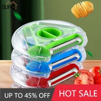 3 in 1 practical fruit and vegetable peeler vegetable shredding kitchentool stainless steel blade easy to clean replace function