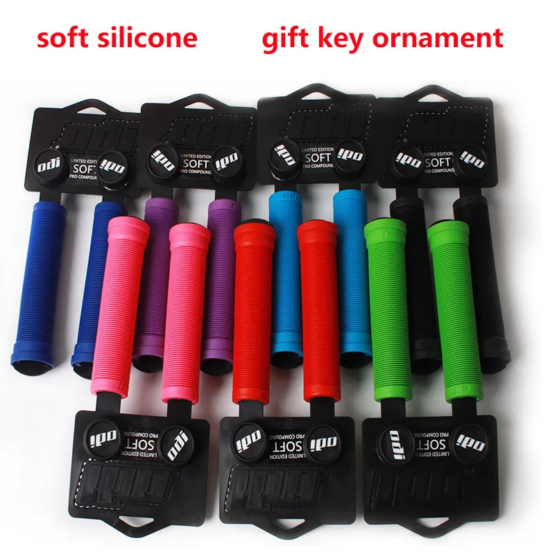 ODI 2 шт. MTB ручки на руль противоударные Мягкие силиконовые износостойкие велосипедные с кольцом для ключей