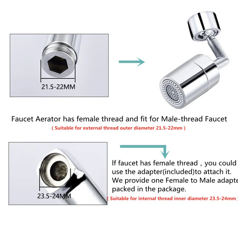 CCC Rotation Faucet Mixer Aerator Water Diffuser For Kitchen Bathroom Filter Nozzle Bubbler Spray Attachment | Обустройство дома
