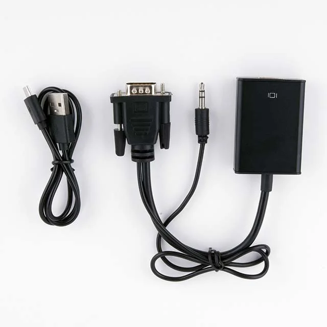 Портативный Переходник VGA/HDMI с 3 5 мм Стерео AV-кабелем | Электроника