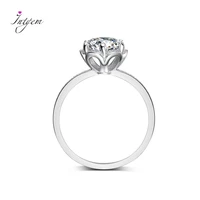 round 6 5mm moissanite sterling silver 925 ring white gold flower shape engagement wedding ring for women luxury jewelry