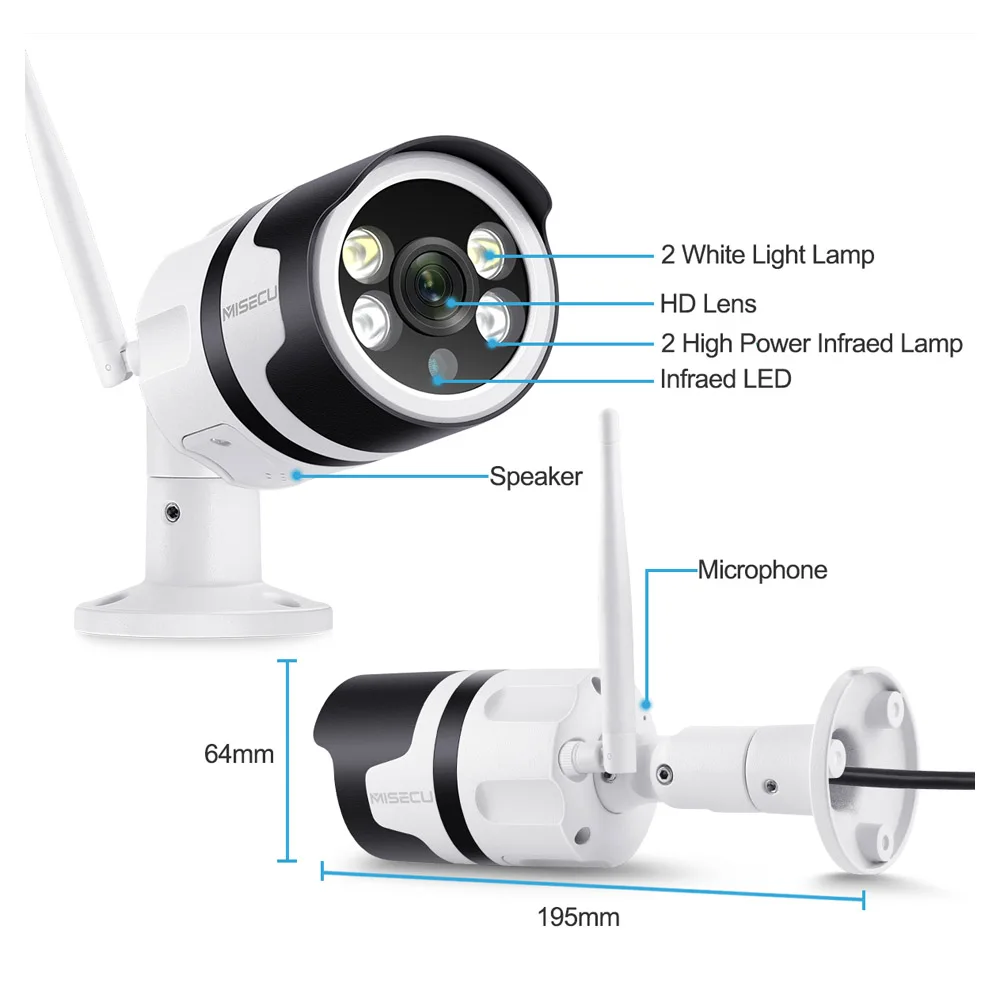 MISECU HD 1080P Беспроводной IP Камера Смарт AI двухканальную аудиосвязь безопасности Wifi