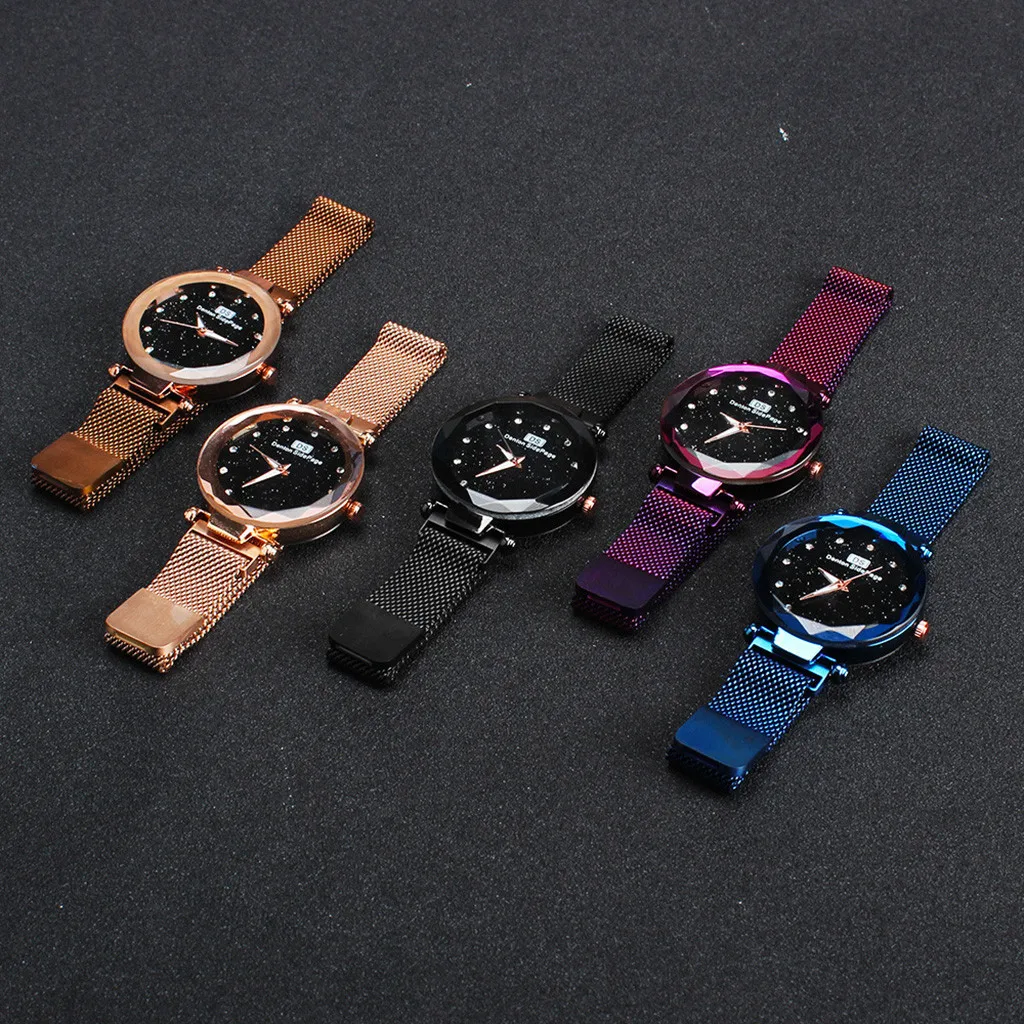 Модные Простые сетчатые часы для девочек трендовые с миланским ремешком женские