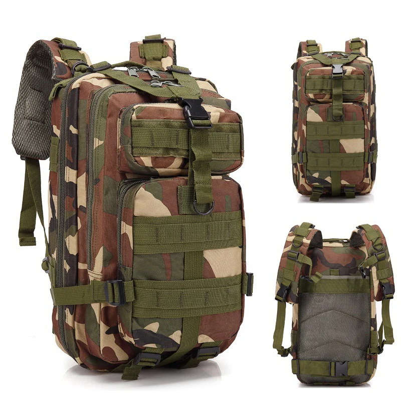 3P Tactical Backpack Military Molle Army Bag Outdoor Hiking Camping Rucksack Traveling Shoulder Bag About 30L
