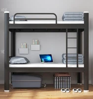 double bed modern simple iron art double bed school dormitory apartment bed high and low bed staff iron frame bed upper and lowe