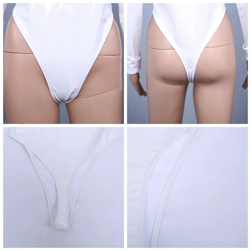 Fad искусственная кожа с длинным рукавом прямой пиджак Боди Одежда из ПУ латекса