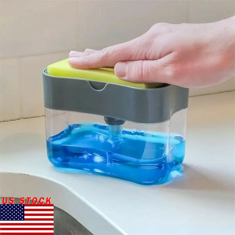 Многофункциональный дозатор для мыла + держатель губки практичное мыльница и