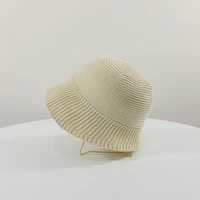 new simple solid linen cotton autumn winter woman breathable soft wear cute pretty casual fisherman delicate knitted bucket hats