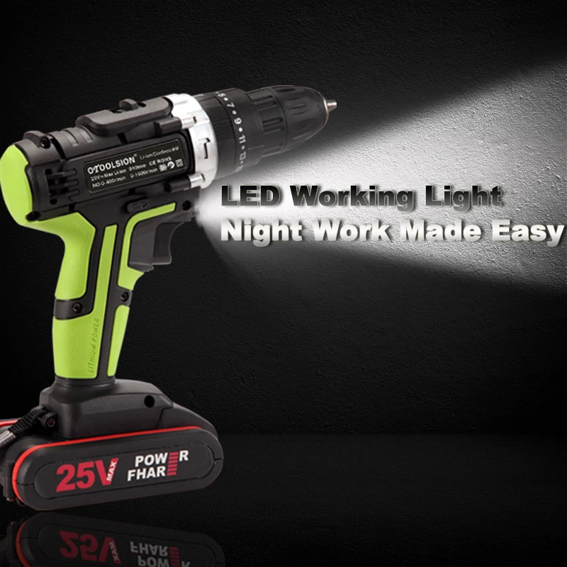 Новая ударная отвертка 25 В аккумуляторная Электроинструмент набор