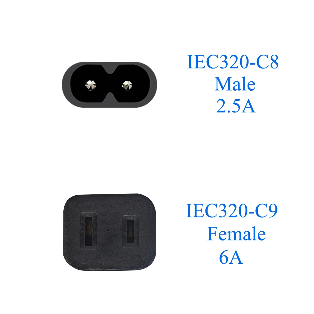 JORINDO IEC 320 C8 штекер к IEC 320 C9 AC адаптер питания, IEC 320 C8 штекер к IEC 320 C9 2 Pin Женский адаптер переменного тока, 6A/250 В