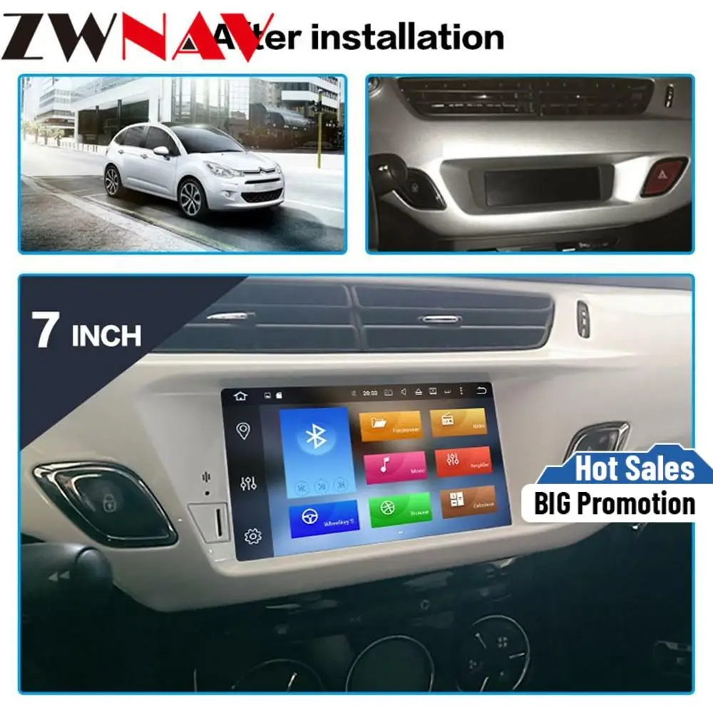 Автомобильный DVD стерео плеер IPS Android 8 1 GPS ГЛОНАСС навигация Мультимедиа для Citroen C3