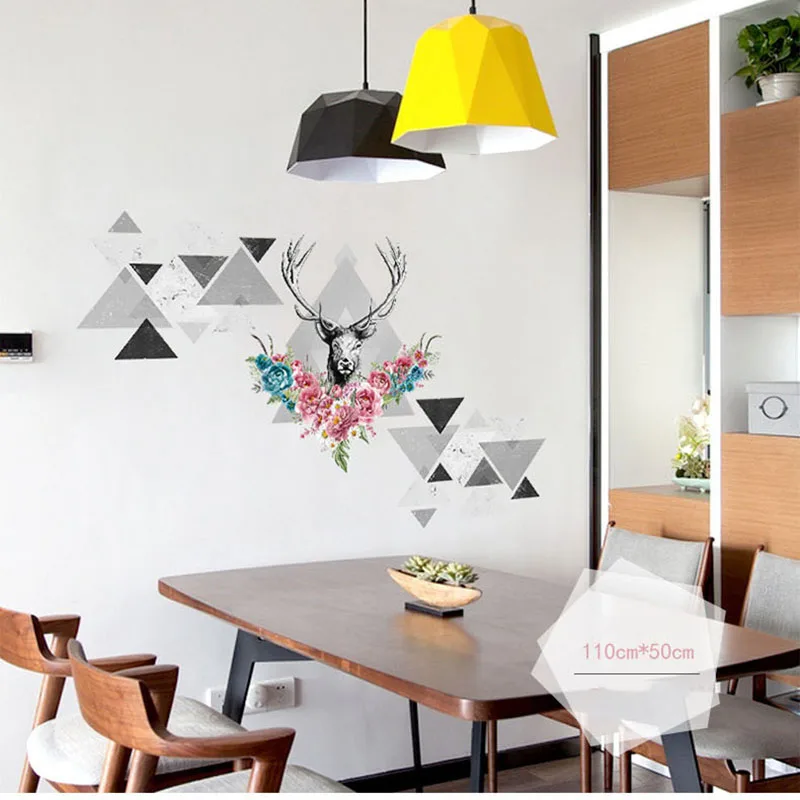 

Elk Living Room Wall Stickers Office Backdrop Home Decoration Animals Wall Decals Pvc Mural Art Diy Wallpaper Room Decoration