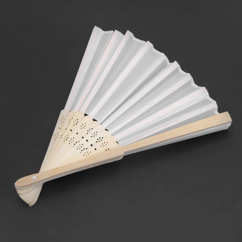 65 шт. элегантный белый складной Шелковый веер с органзой Подарочный пакет