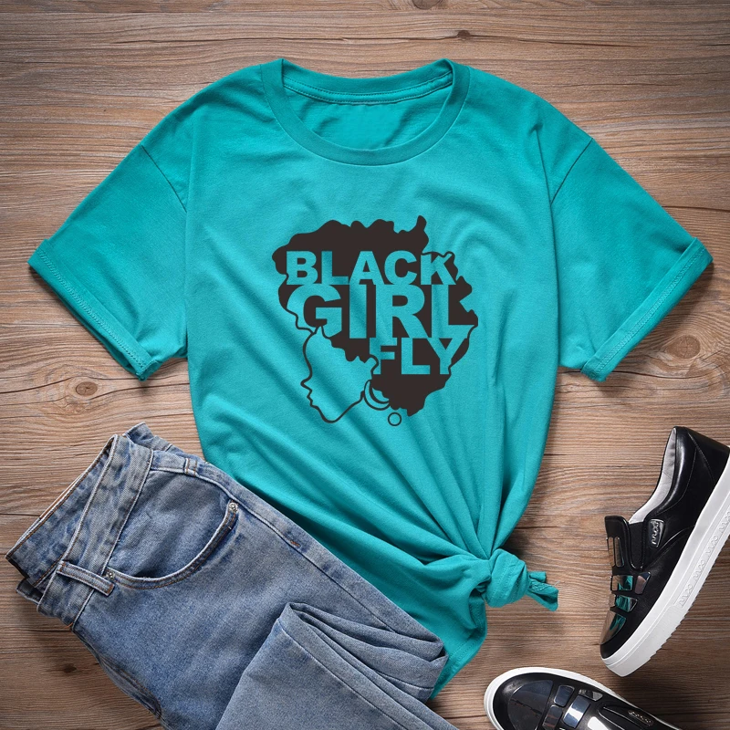 ONSEME Africa Map Graphic T Shirt Hipster Afro Lady Print Shirts Black Girl Fly Slogan Tshirt Women Streetwear Melanin Tees | Женская