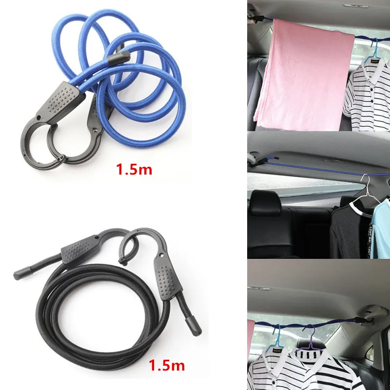 

1.5M Elastic Strap Adjustable Tension Belt Car Clothesline Hook Cargo Luggage Lashing Buckle Rope For Motorcycle Travel