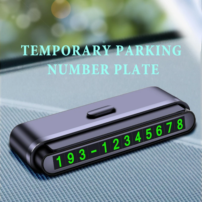 

Universal Baseus Car Phone Number Temporary Parking Card Hidden Luminous Auto Accessories Plates Car Park Stop Multiple Characte