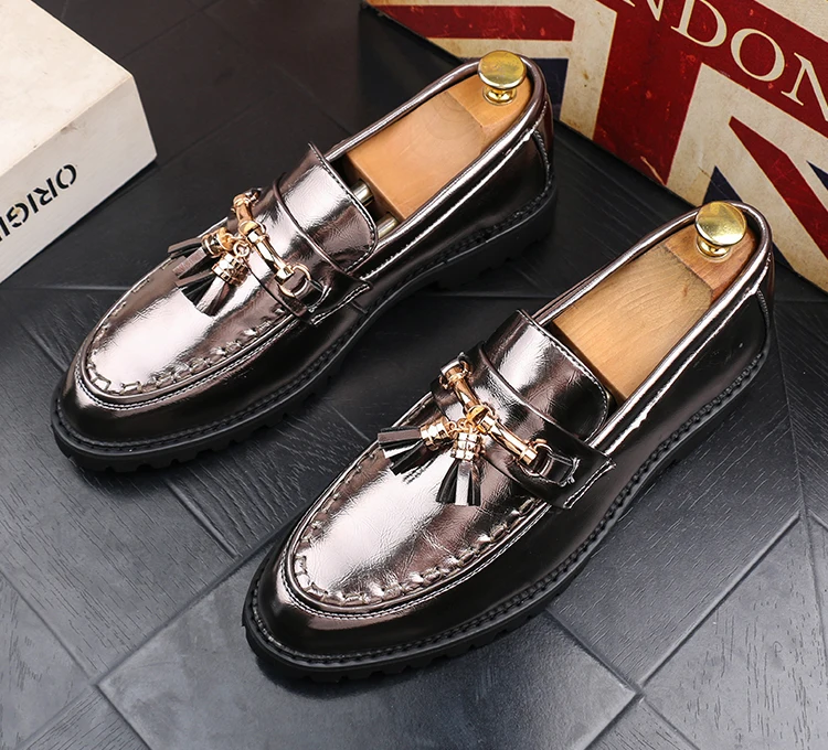 Туфли оксфорды мужские золотистые высокие заостренный носок деловой стиль