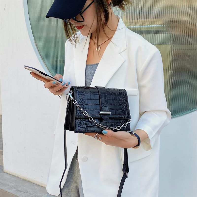 Маленькая сумка с каменным рисунком для женщин простая однотонная дамская