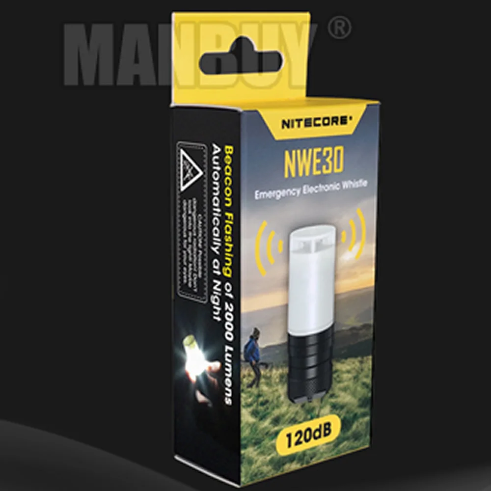 

NITECORE NWE30 Emergency Electronic Whistle 2000 Lumens Smart Sensor Beacon Flashing 120dB Buzzing Output Outdoor Camping Tools