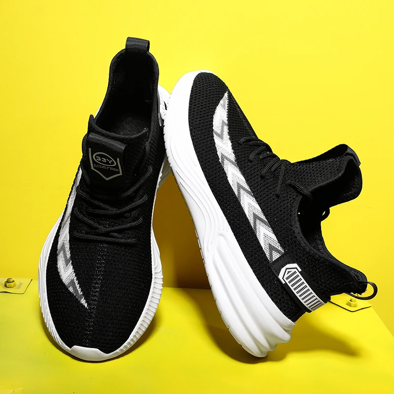 

Hot Sale Men Lightweight Sneakers Running Shoes Outdoor Sports Shoes Breathable Mesh Comfort Running Shoes Air Cushion Lace Up