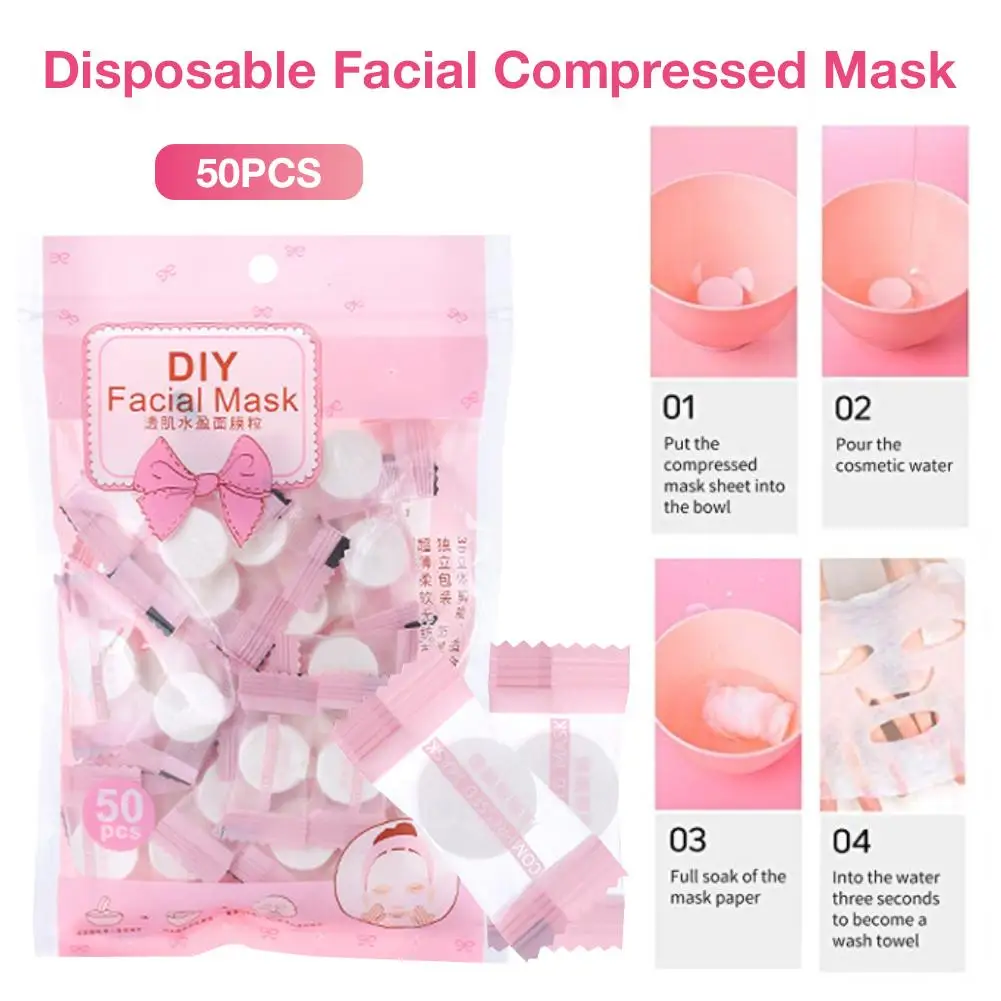 50 шт./пакет Сжатый одноразовые маски Портативный сухой нетканое волокно маска