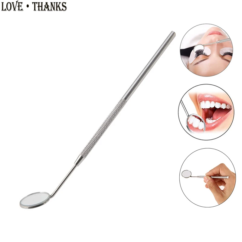 

1PC Stainless Steel Checking Mirror For Eyelash Extension Portable Dental Mirrors Mouth Tooth Professional Makeup Tool