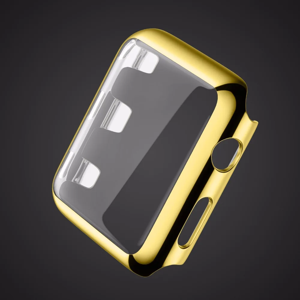 Защитная крышка для Apple Watch, чехол с гальваническим покрытием, пластиковый жесткий компьютер 38 мм/42 мм для Apple Watch Series 3 и Series 2