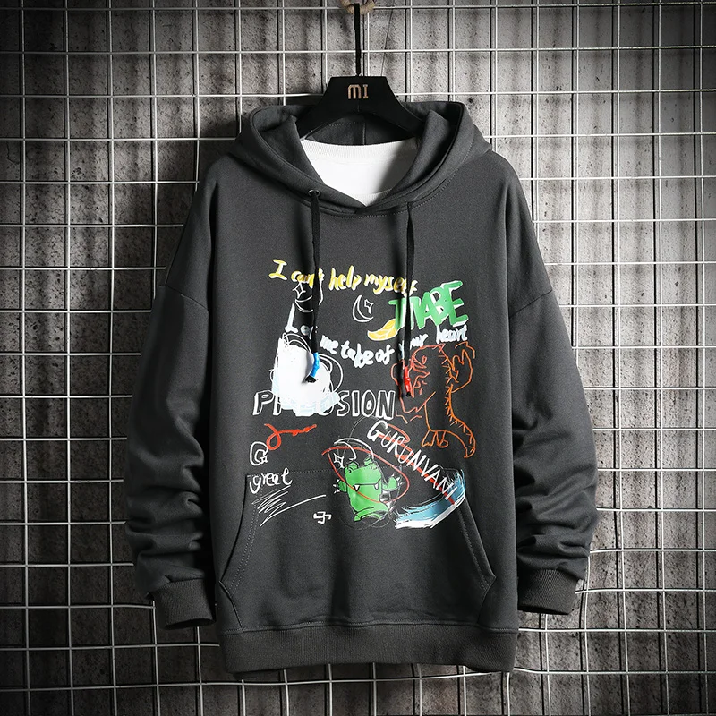

KKSKY Oversized Mens Hoodies 2020 Men Graffiti Sweatshirt Japanese Streetwear Harajuku Black Hoodie Men Sweatshirts White xxxl