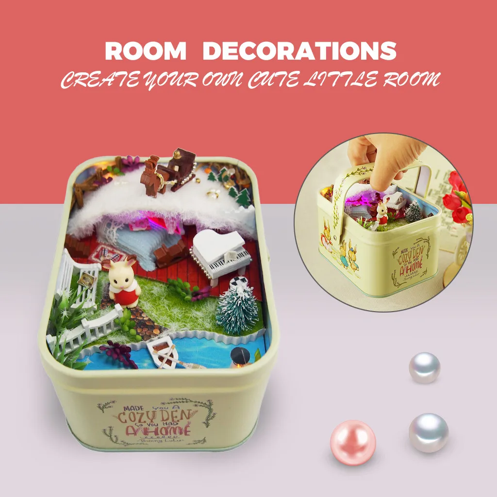 DIY Ландшафтный миниатюрный светодиодный светильник коробка кукольный домик День