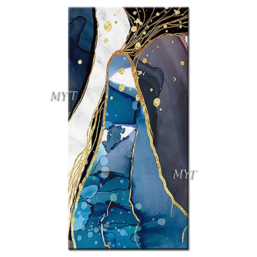 Текстурированная Золотая фольга на холсте ручная роспись Настенный декор