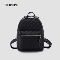toposhine women backpack diamond lattice pattern lady backpacks korean simple style preppy girl school backpacks lady travel bag