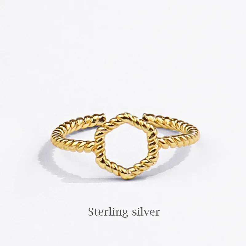 

2021 New Minimalist Line Woven Ring Female Japanese and Korean Ins Design Sense Opening Adjustable All-Match Earrings Female