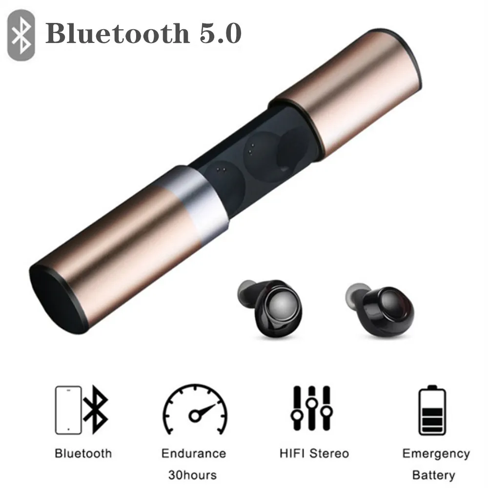 

TWS S2 True Wireless Earbuds Bluetooth Earphones Mini Waterproof Handsdfree with 1200mAh Power Bank Charging Box