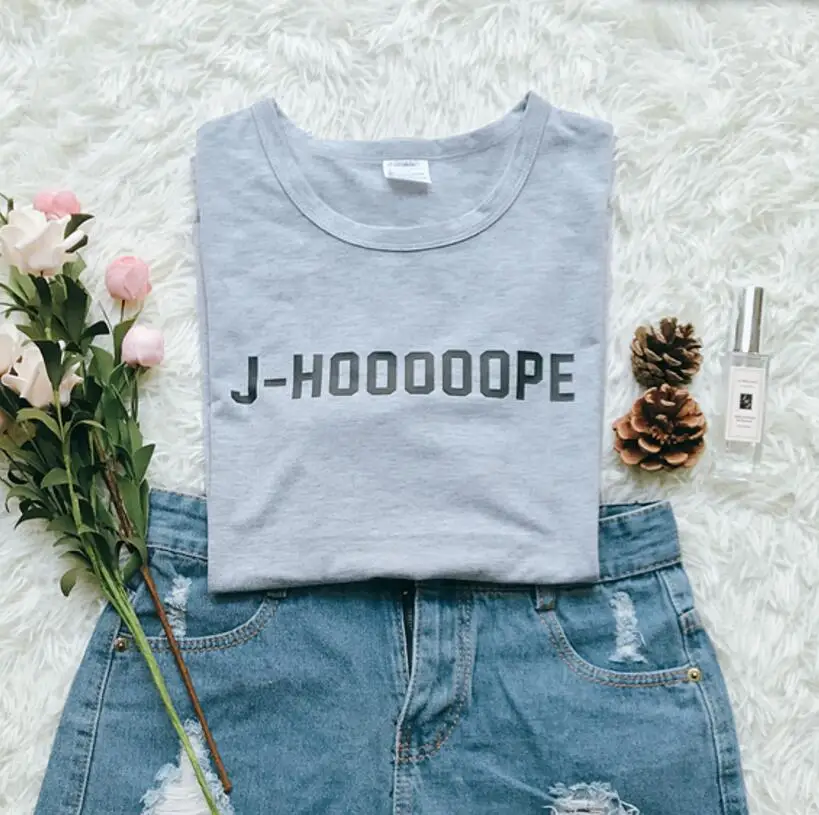 Корея Футболка женская J HOOOOOPE футболка уличная мода популярные футболки женские